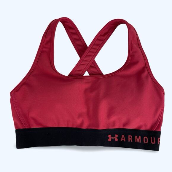 Under Armour Mid Compression Sports Bra Pink size Medium - Picture 1 of 4